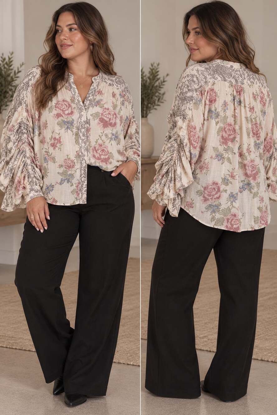 Free People Ethereal Victorian Maraya Floral Blouse
M159